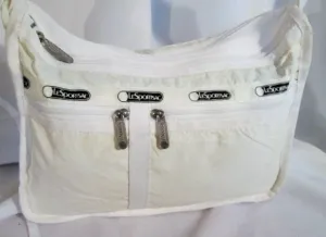 Le Sport Sac LESPORTSAC shoulder bag purse crossbody messenger CREME WHITE ECRU  Vegan