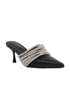 Lian Multi Strap Crystal Mule (Black)