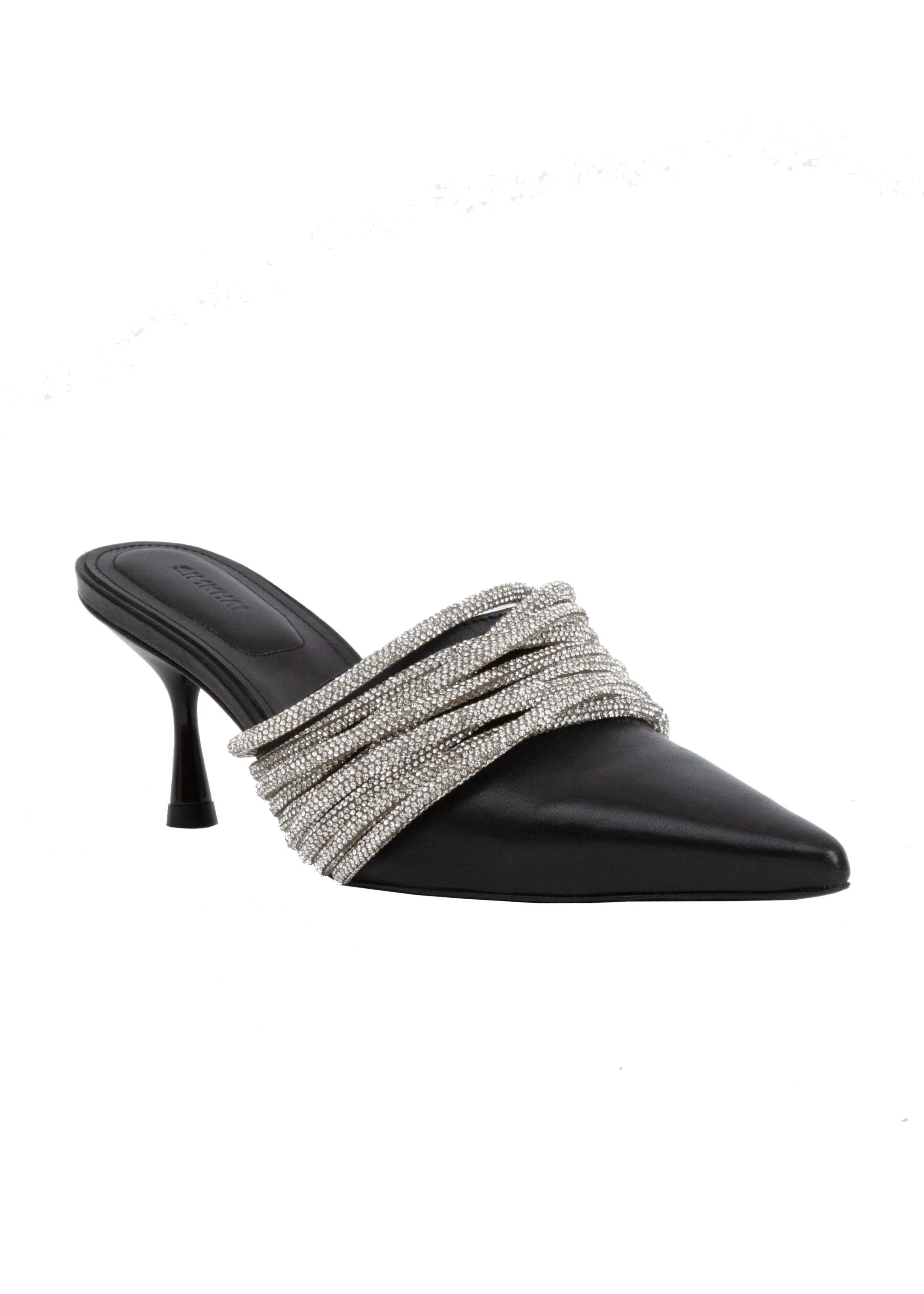 Lian Multi Strap Crystal Mule (Black)