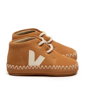 Light ZZ Suede Crib Shoes - Umber Pierre