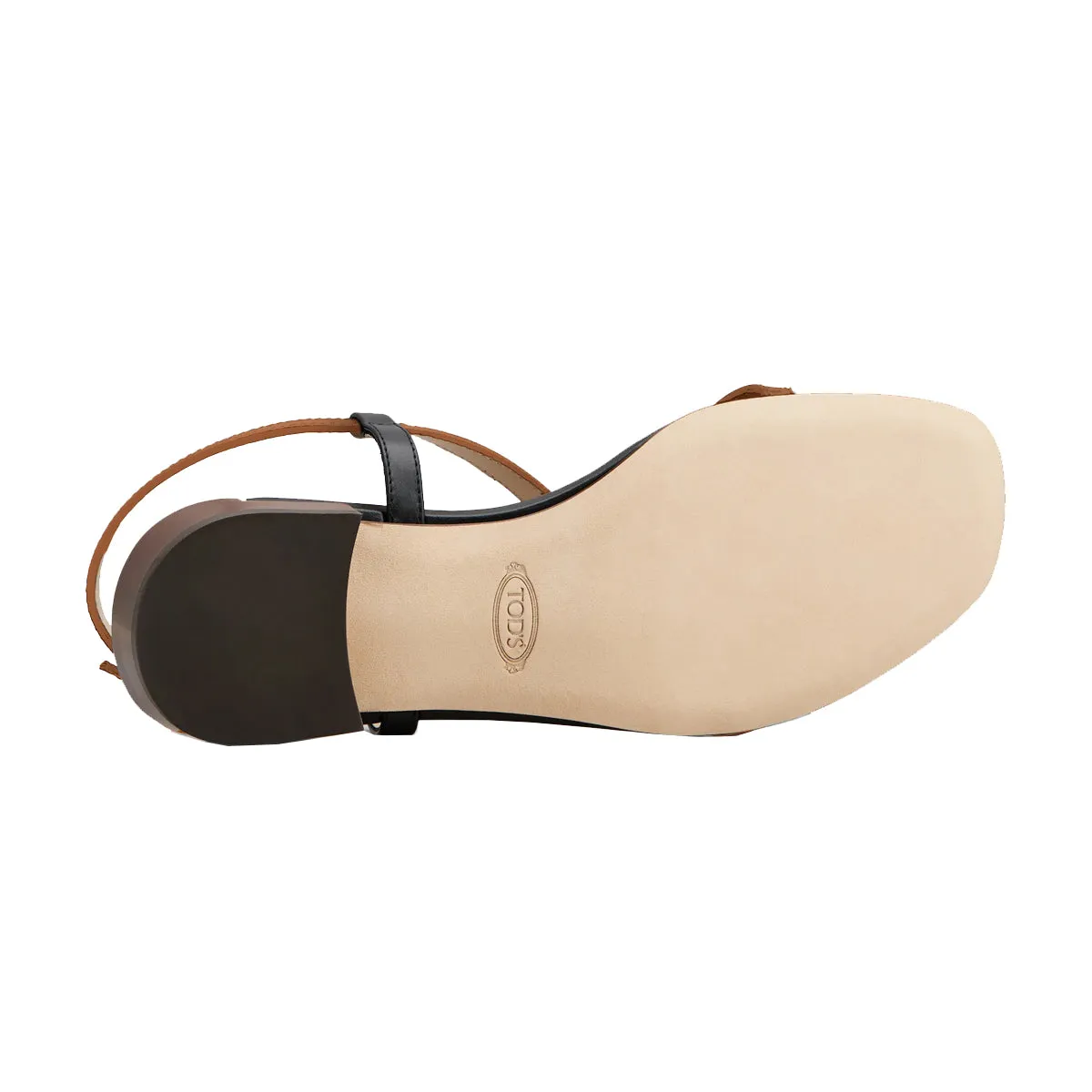 Logo Plaque Leather Strap Sandals