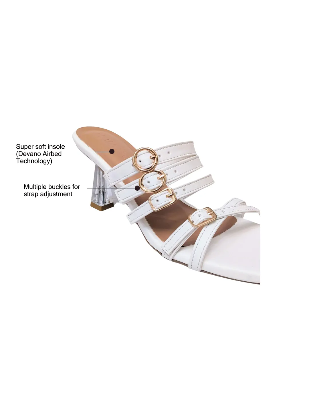 Lola Strappy Mules Chalk White