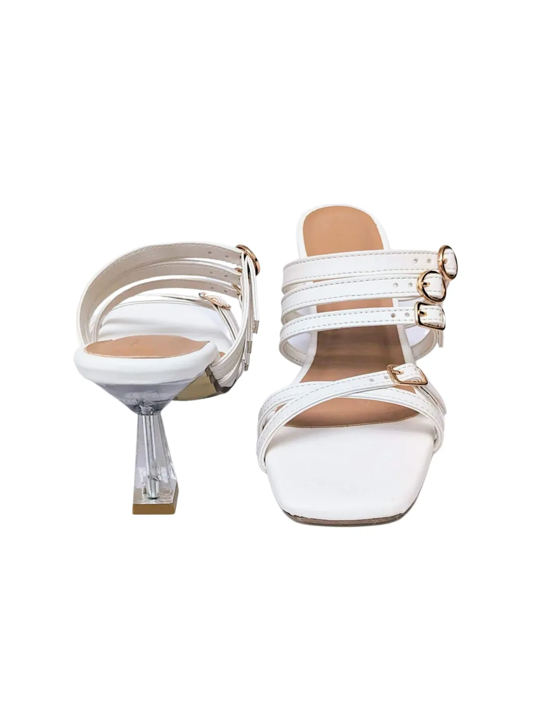 Lola Strappy Mules Chalk White