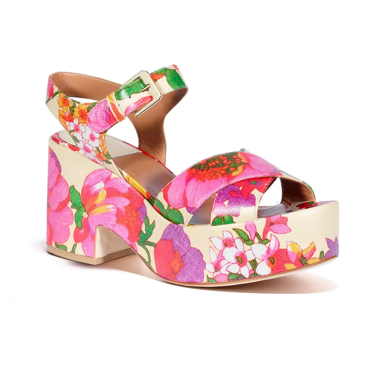 Nadine Floral Print 85mm Sandals