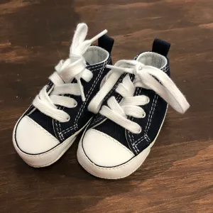 Navy High Top Crib Shoes