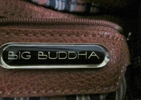 NEW BIG BUDDHA Vegan Faux Leather Shoulder Bag Hobo Satchel BROWN Purse Rouched