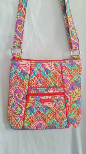 NEW VERA BRADLEY Quilted Vegan Shoulder Bag Cross Body Swingpack Purse PINK BLUE PURPLE