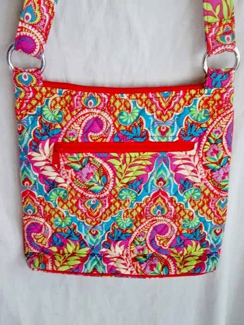 NEW VERA BRADLEY Quilted Vegan Shoulder Bag Cross Body Swingpack Purse PINK BLUE PURPLE