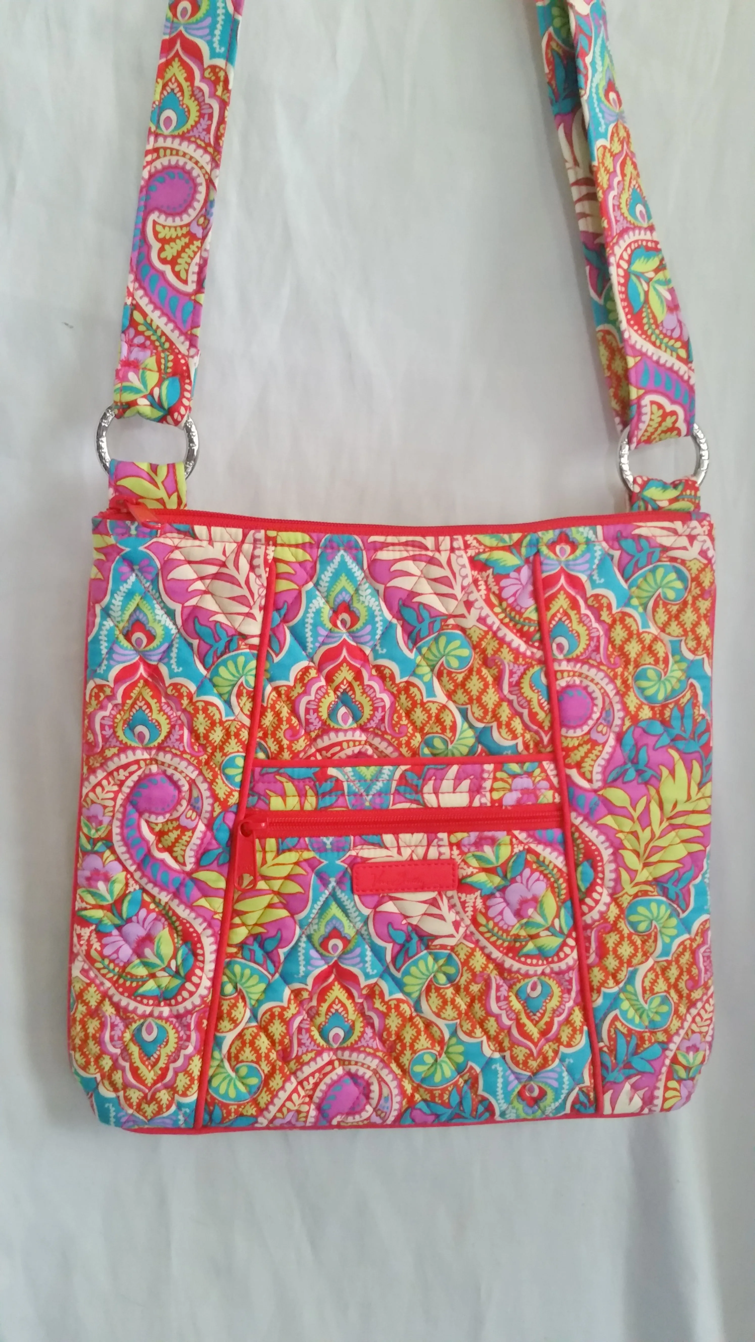NEW VERA BRADLEY Quilted Vegan Shoulder Bag Cross Body Swingpack Purse PINK BLUE PURPLE