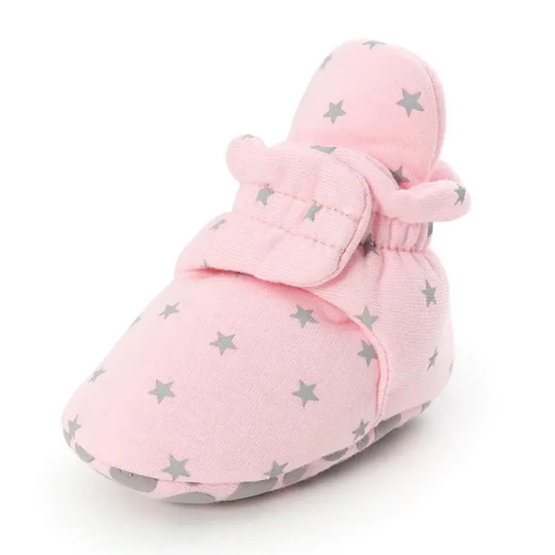 Newborn Baby Socks Shoes Boy Girl Toddler First Walkers Booties Cotton Anti-Slip Warm Infant Crib Shoes