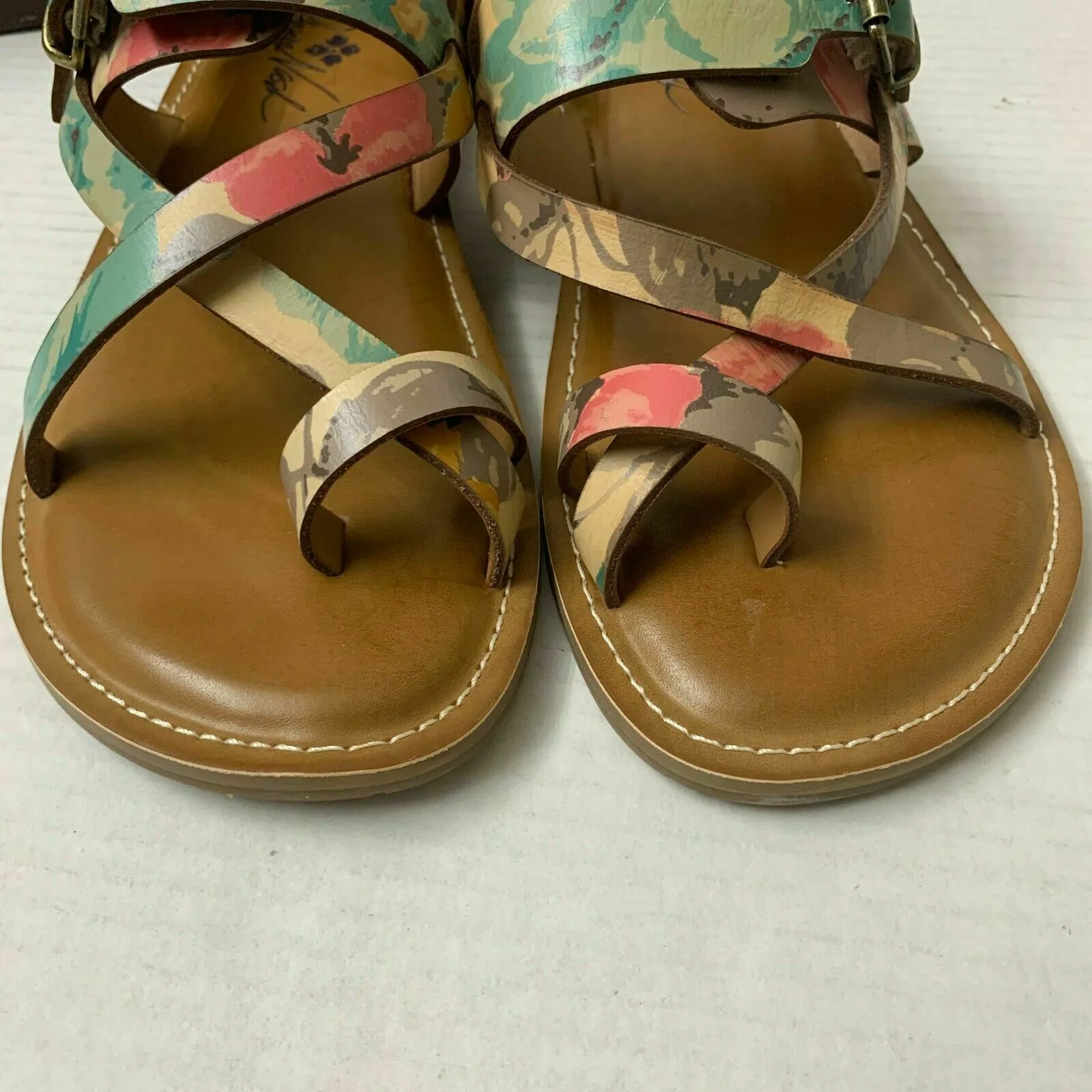 Patricia Nash Fidella First Bloom Print Criss Cross Straps 075LEA-FBLM Size 6M