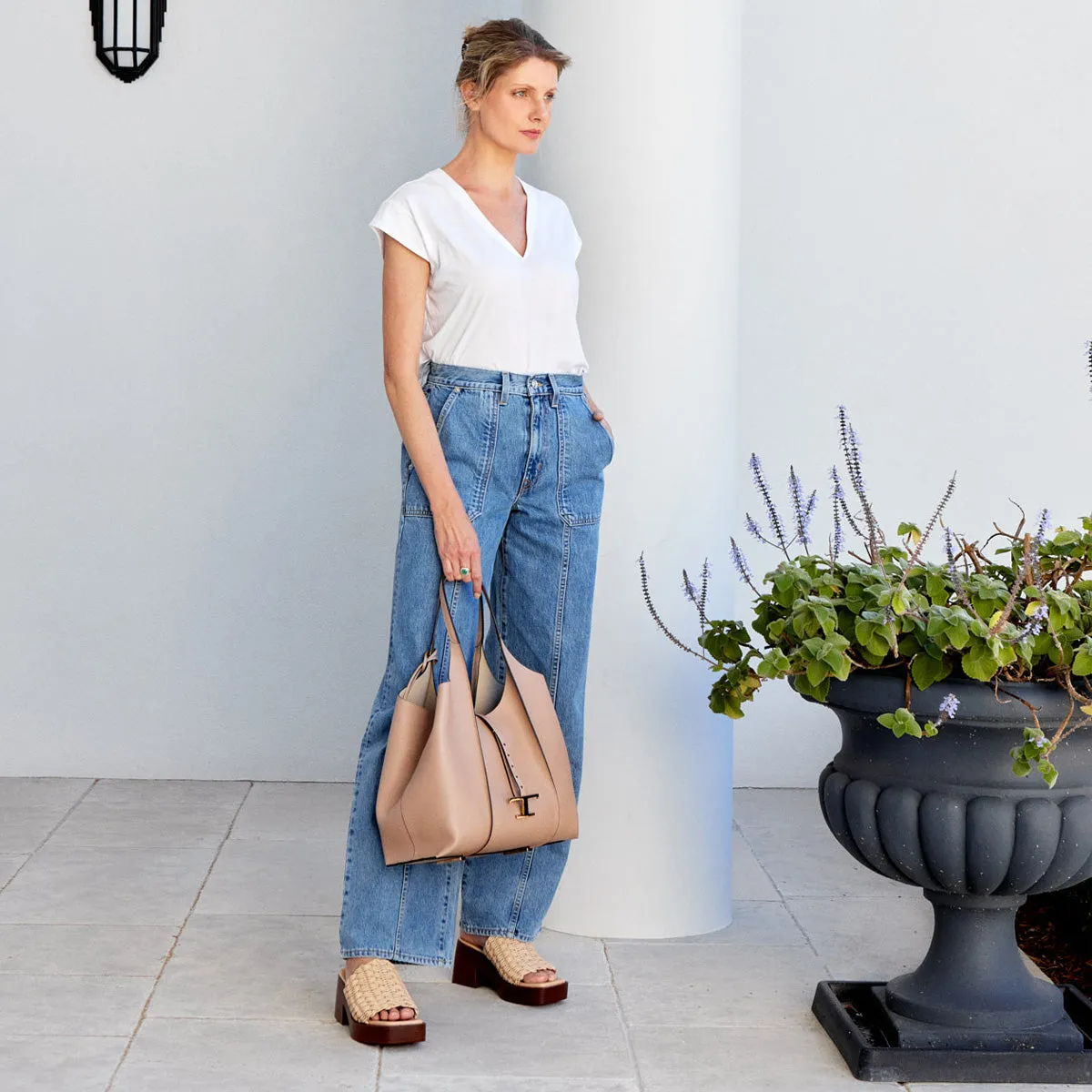 Platform Woven Mules with Heel