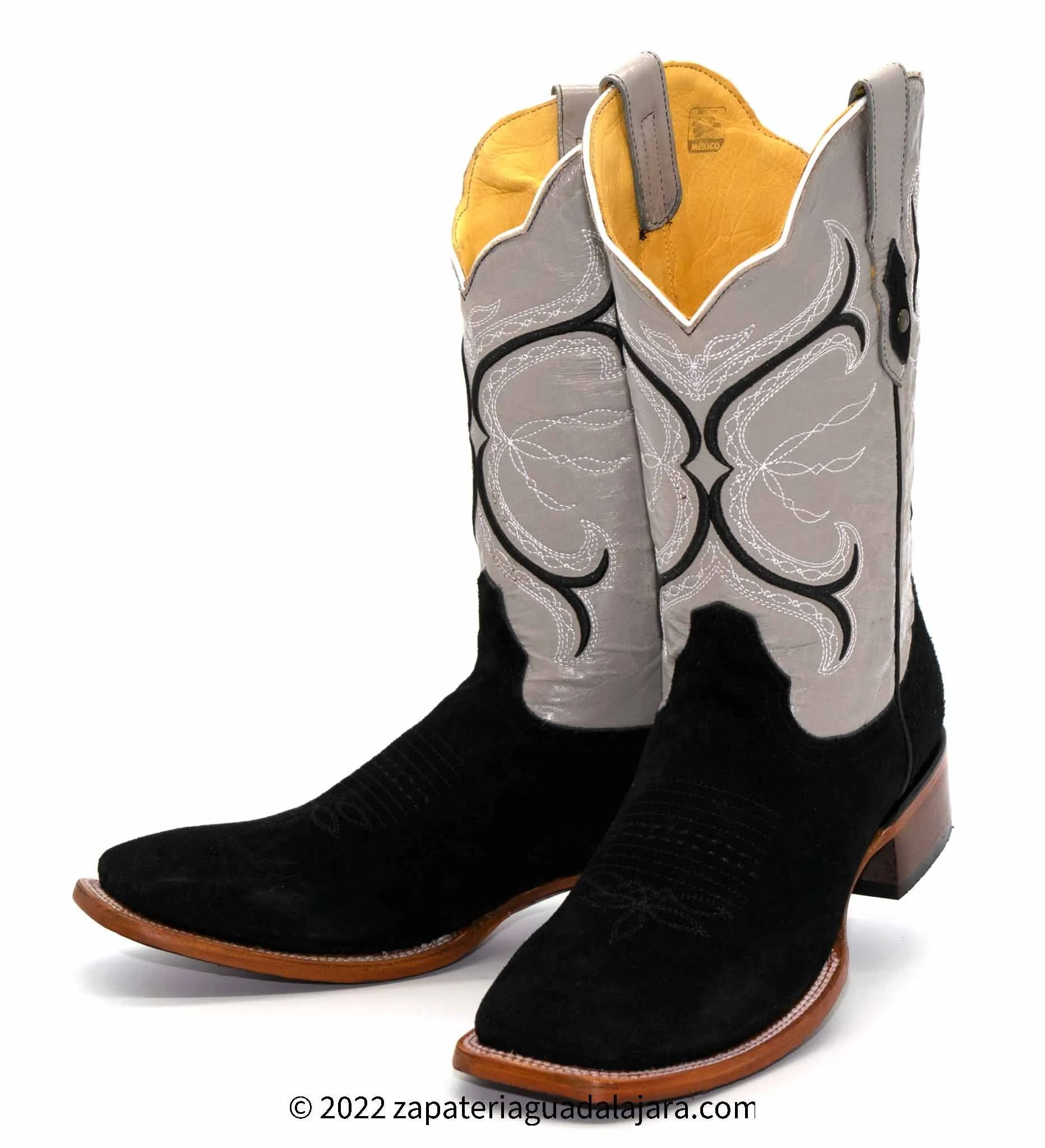 Q8226305 WIDE SQUARE TOE SUEDE LEATHER BLACK
