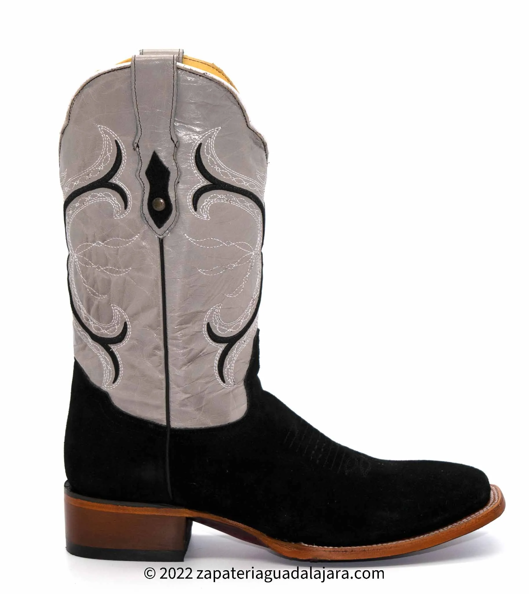 Q8226305 WIDE SQUARE TOE SUEDE LEATHER BLACK