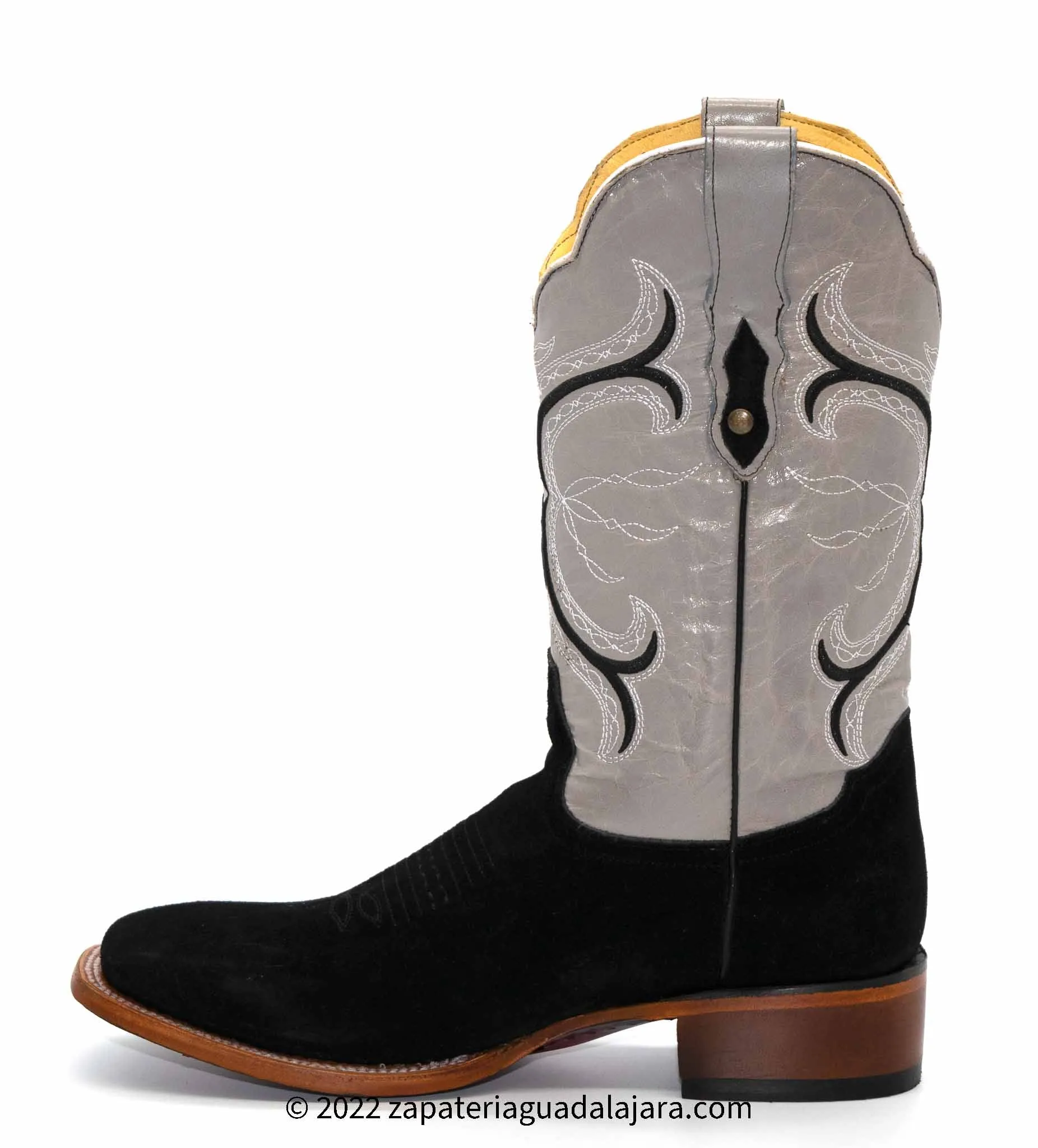 Q8226305 WIDE SQUARE TOE SUEDE LEATHER BLACK