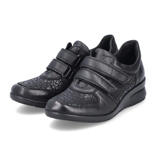 Rieker Wedge Shoes - L4868-00 - Black