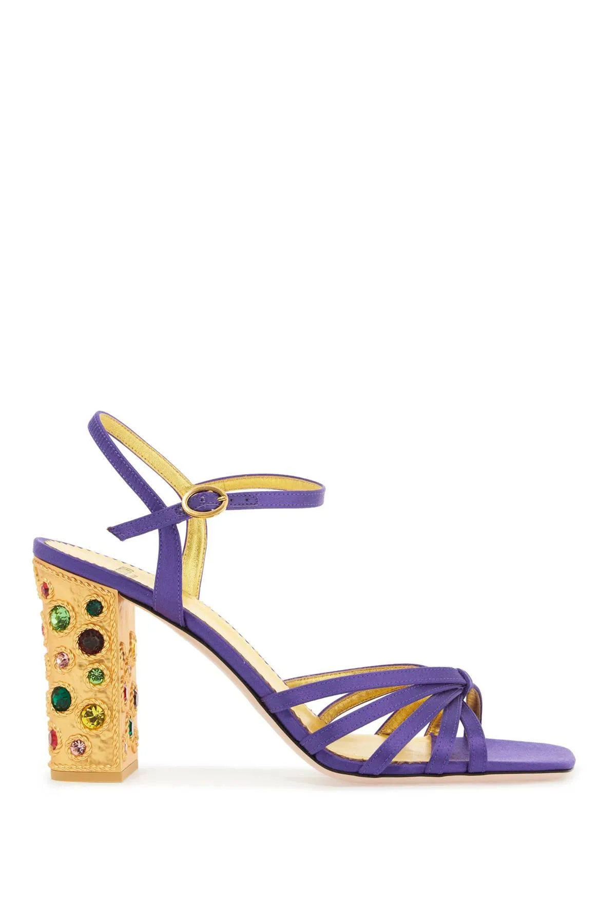satin sandals with crystal embellishments - 6W2S0LK8IQI ULTRA VIOLET/MULTICOLOR