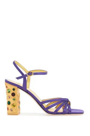 satin sandals with crystal embellishments - 6W2S0LK8IQI ULTRA VIOLET/MULTICOLOR