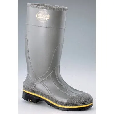 Servus PRO  Gray 15" PVC Pull-On Knee Boots With TDT Dual Compound Tread Yellow And Beige Outsole, Steel Toe And Removable Insole