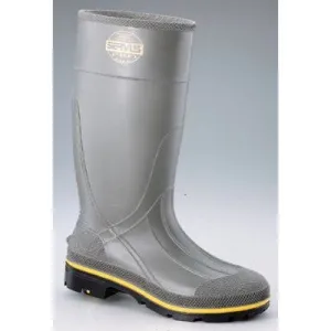 Servus PRO  Gray 15" PVC Pull-On Knee Boots With TDT Dual Compound Tread Yellow And Beige Outsole, Steel Toe And Removable Insole