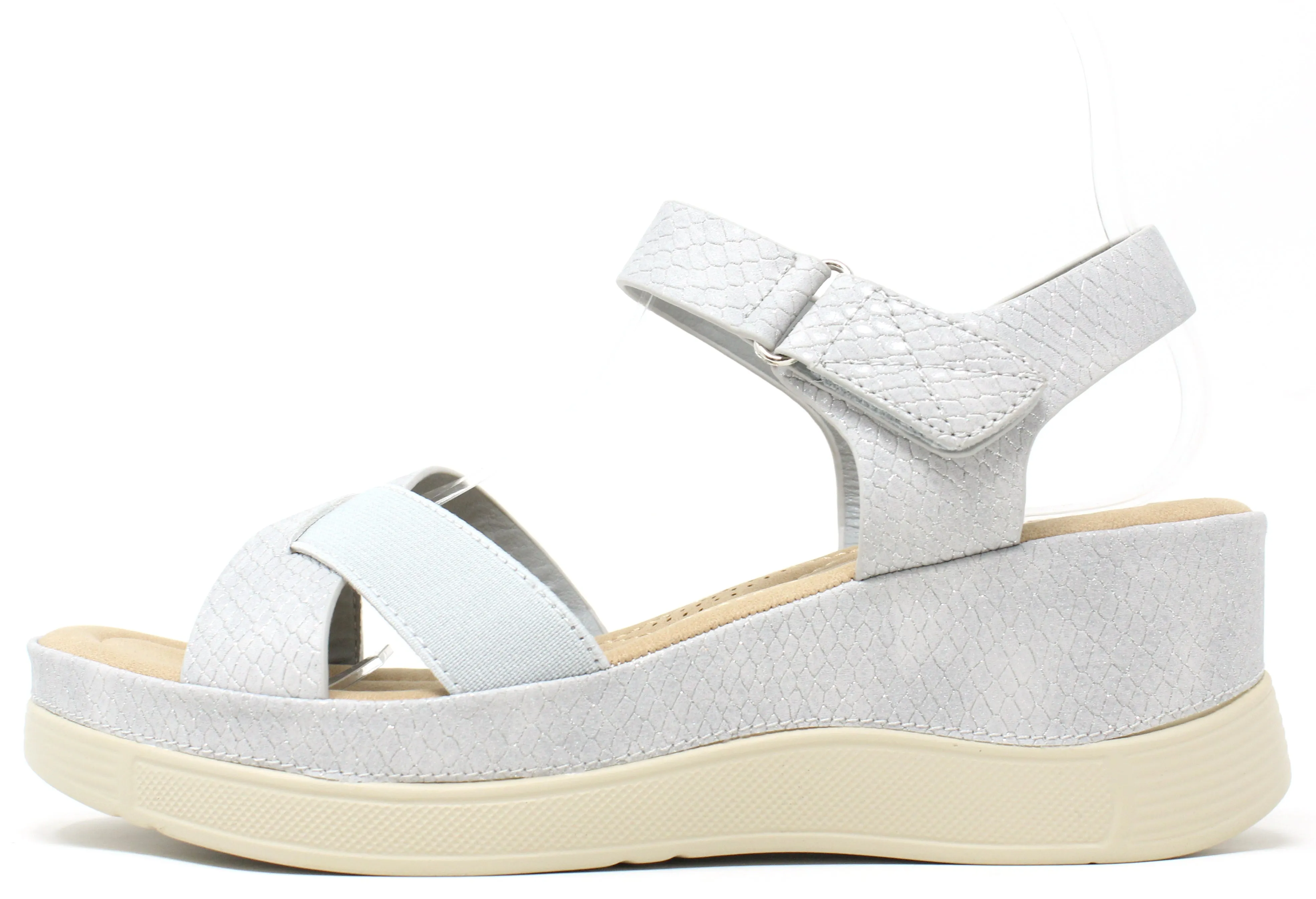 Shimmer Cross Strap Sandal