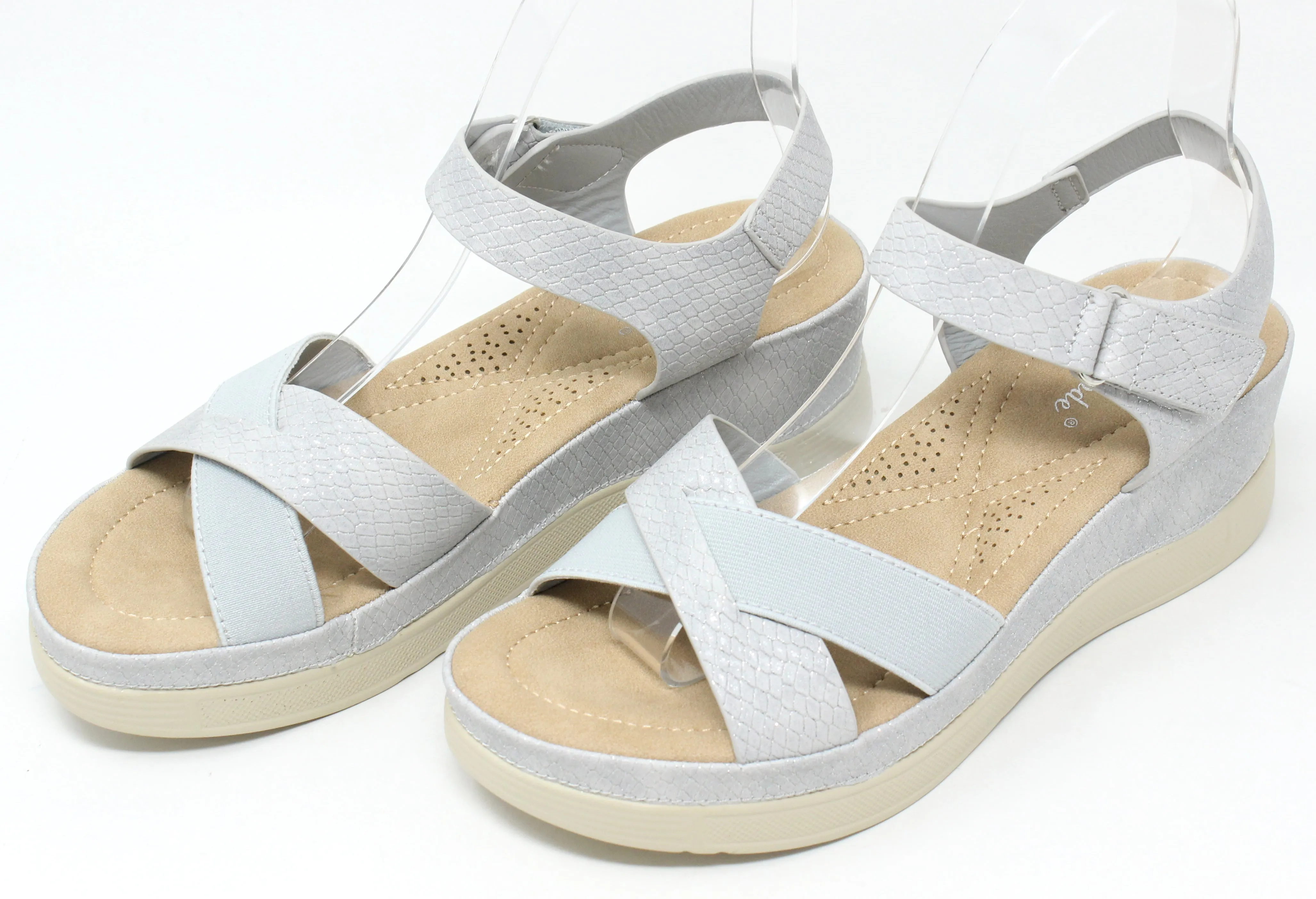Shimmer Cross Strap Sandal