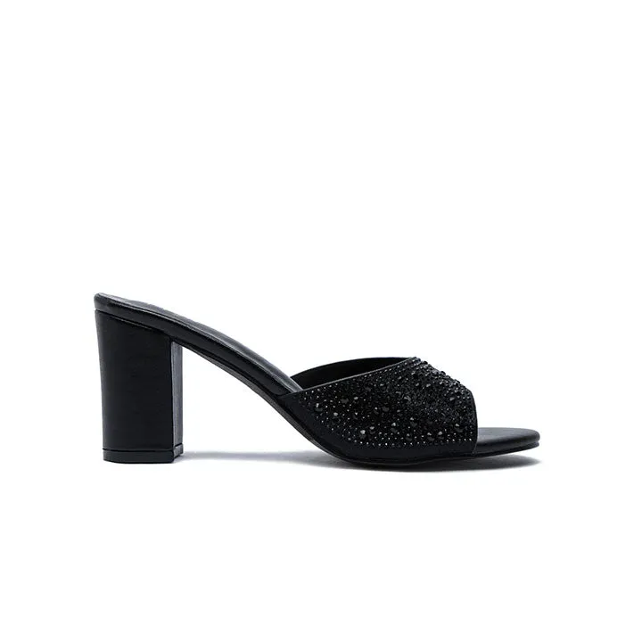 Shiny upper Embellished Mule HL 180