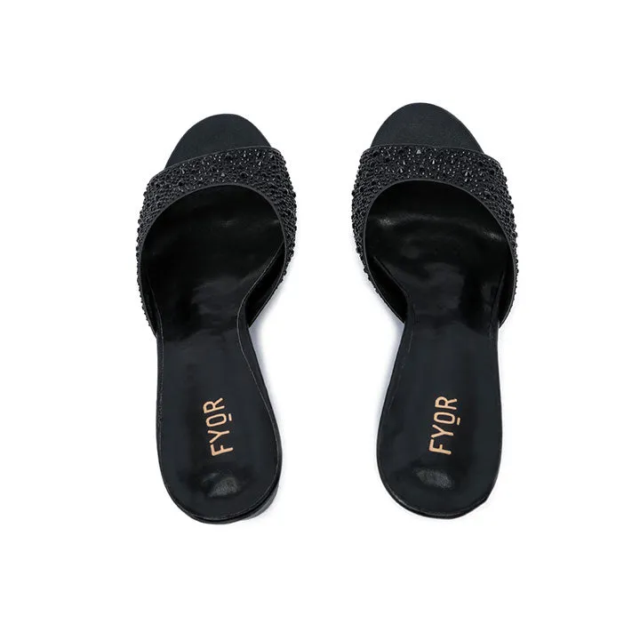 Shiny upper Embellished Mule HL 180