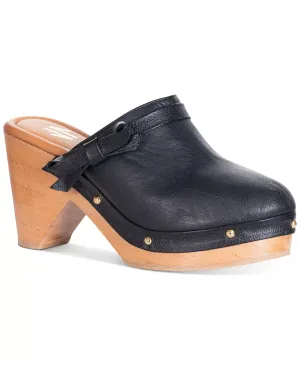 SILVIA COBOS Women's Daily Bow Wood Platform Clogs  Color Black Size 5.5M