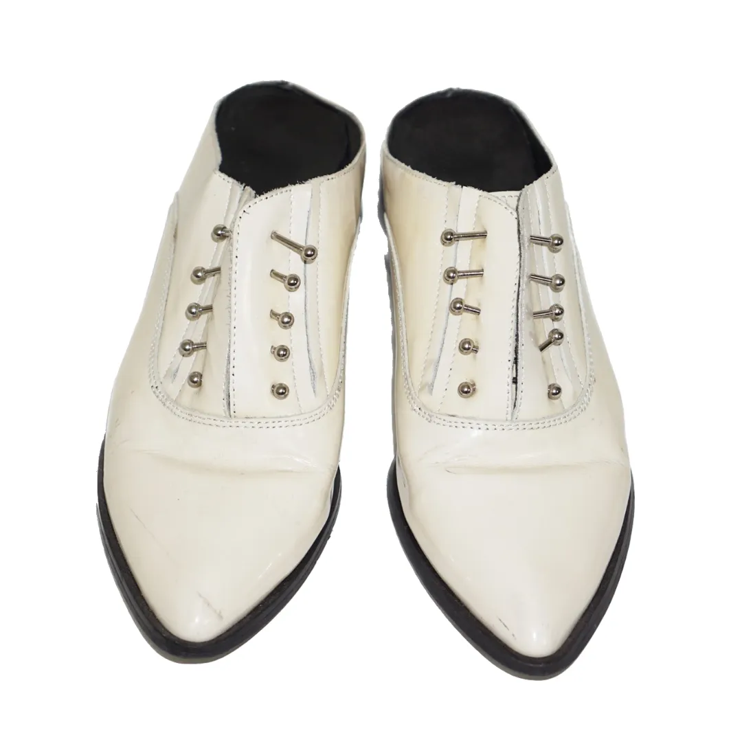 SOL SANA Claire Studded White Mules