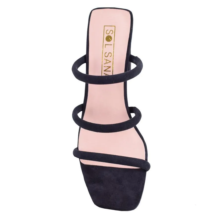 Solsana Judith Mule Black Suede
