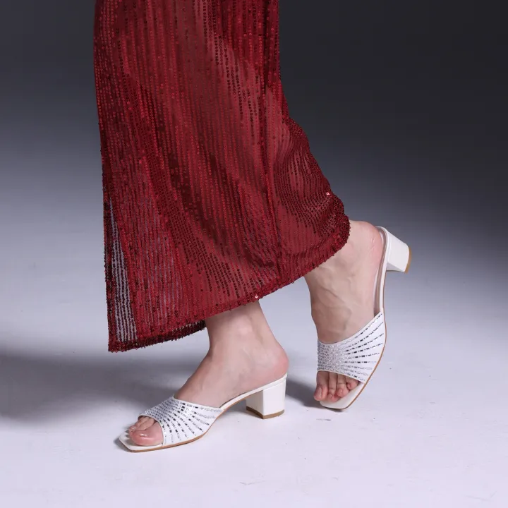 Square Diamante Heeled Sandal HL 172