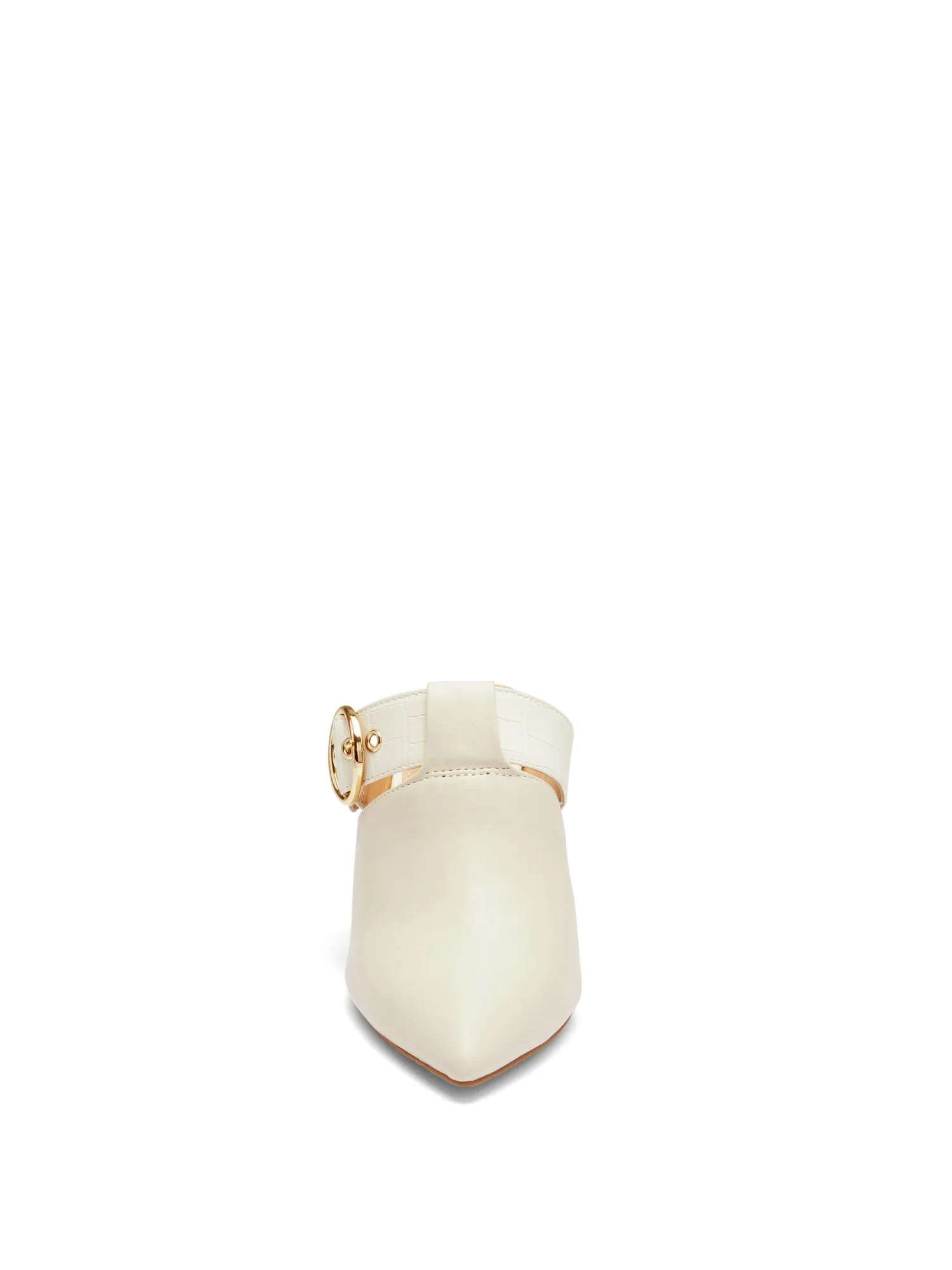 Stella Buckle Block-Heel Mule