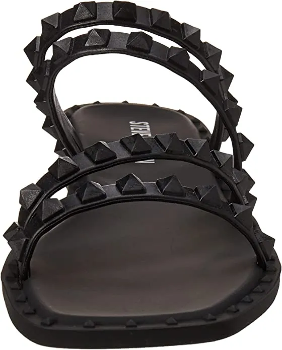 Steve Madden Womens Skyler-J Studded Flat Sandal  Color Jelly Black Size 8M