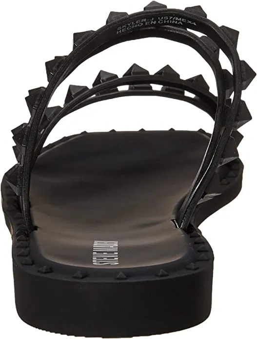 Steve Madden Womens Skyler-J Studded Flat Sandal  Color Jelly Black Size 8M