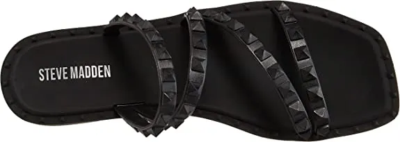 Steve Madden Womens Skyler-J Studded Flat Sandal  Color Jelly Black Size 8M
