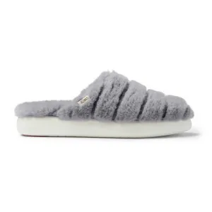 TOMS Alpargata Mallo Grey 100% Polyester Faux Fux Female Mule Ladies Summer