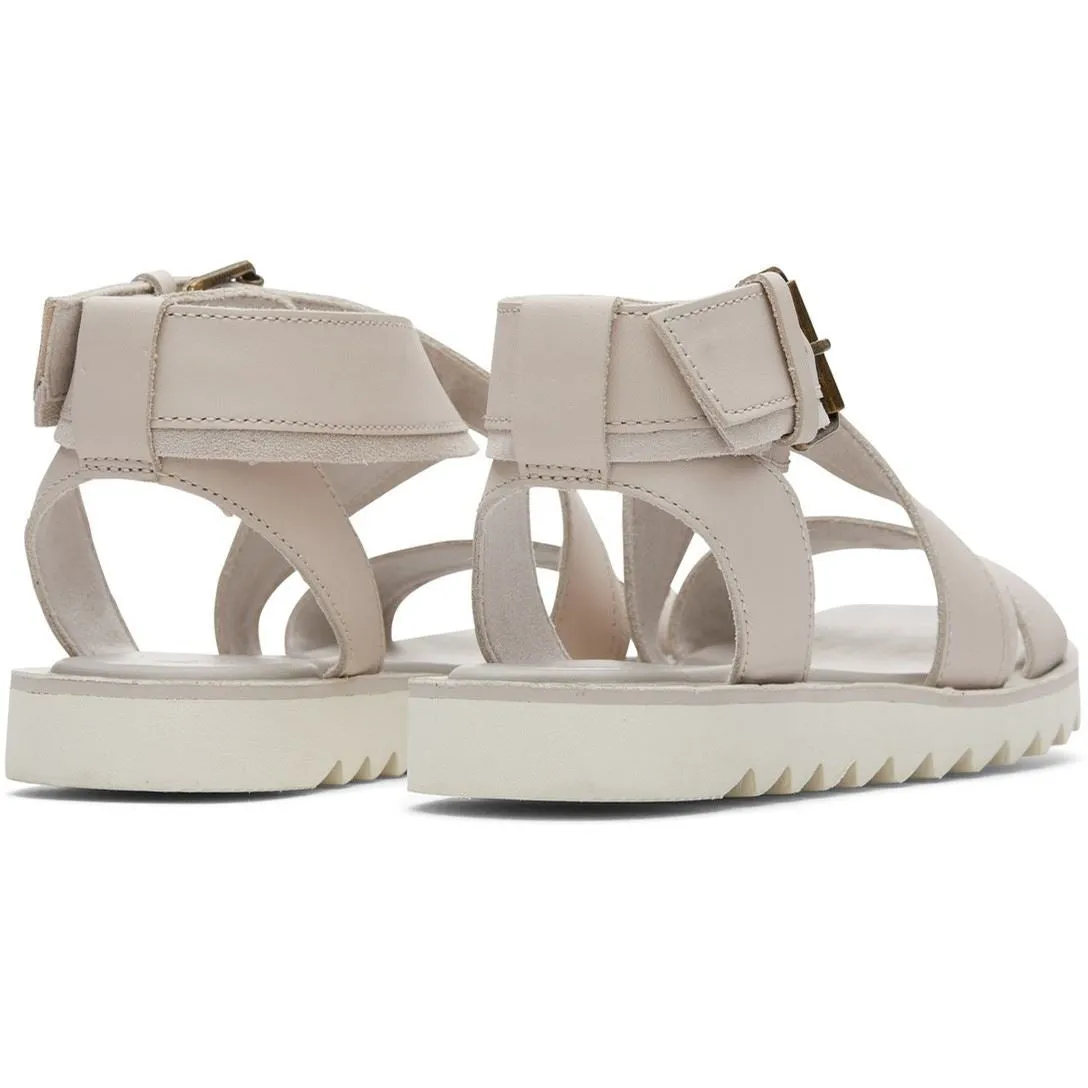 TOMS Sidney Tread White 100% Cow Leather Female Sandal Ladies Summer