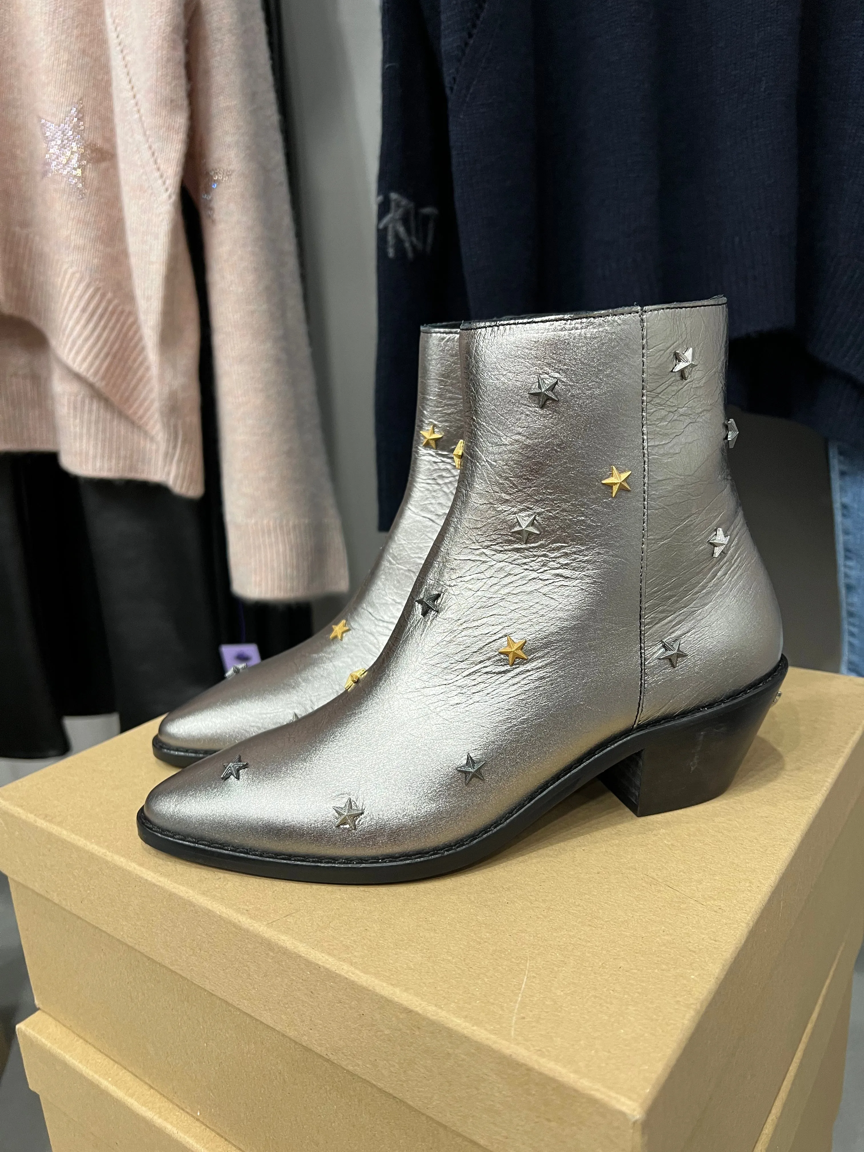 TYLER STAR STUDDED ANKLE BOOTIES