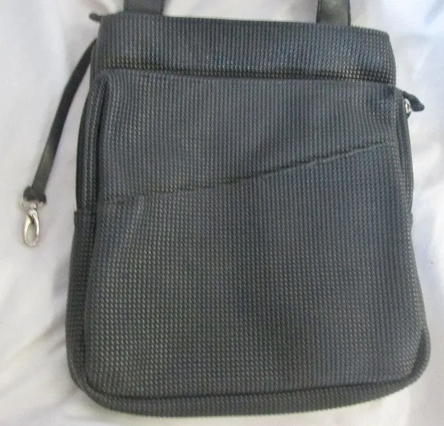 URBAN OXIDE Shoulder Flap Bag Man Purse Messenger Crossbody BLACK Vegan RUBBER