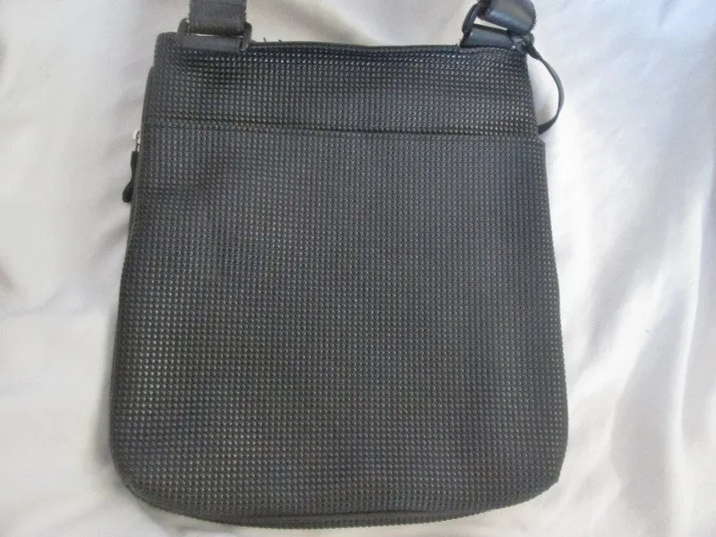 URBAN OXIDE Shoulder Flap Bag Man Purse Messenger Crossbody BLACK Vegan RUBBER