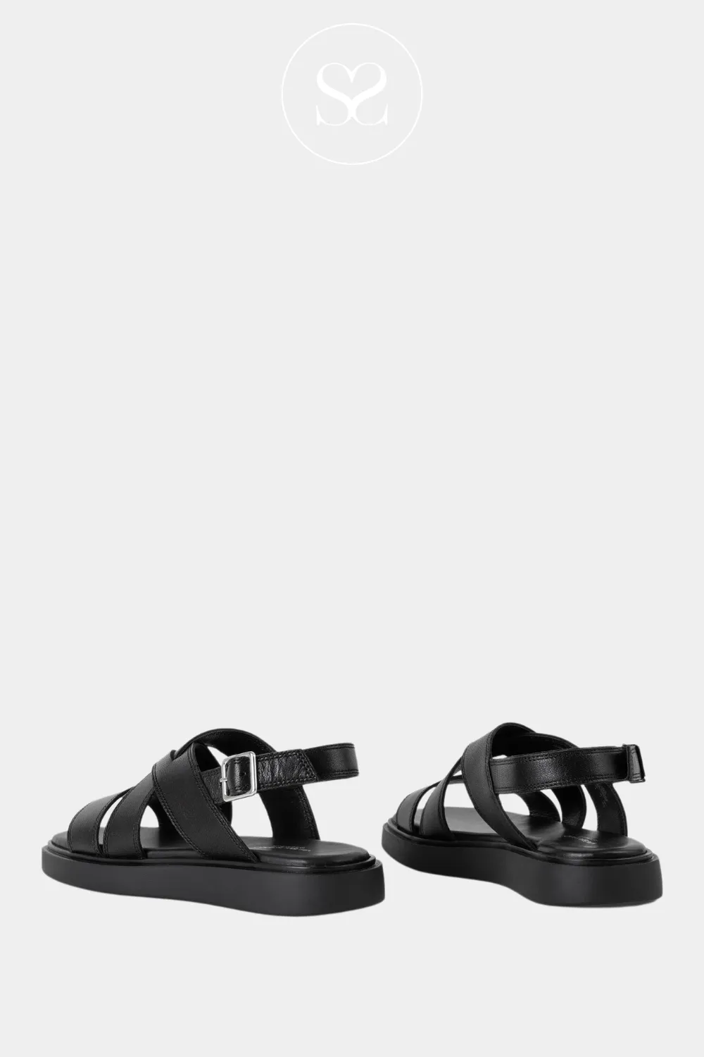 VAGABOND CONNIE 001 BLACK LEATHER GLADIATOR SANDALS