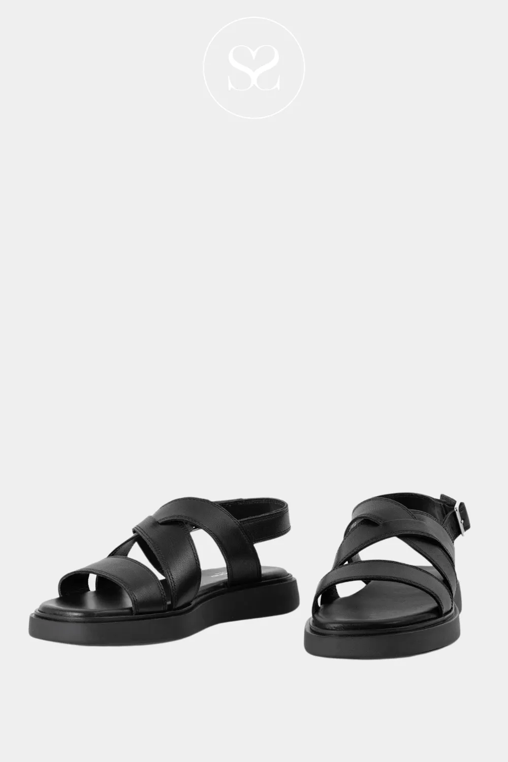 VAGABOND CONNIE 001 BLACK LEATHER GLADIATOR SANDALS