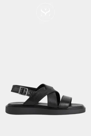 VAGABOND CONNIE 001 BLACK LEATHER GLADIATOR SANDALS