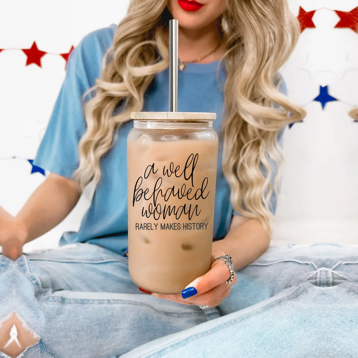 Well Behaved Woman Glass Tumbler