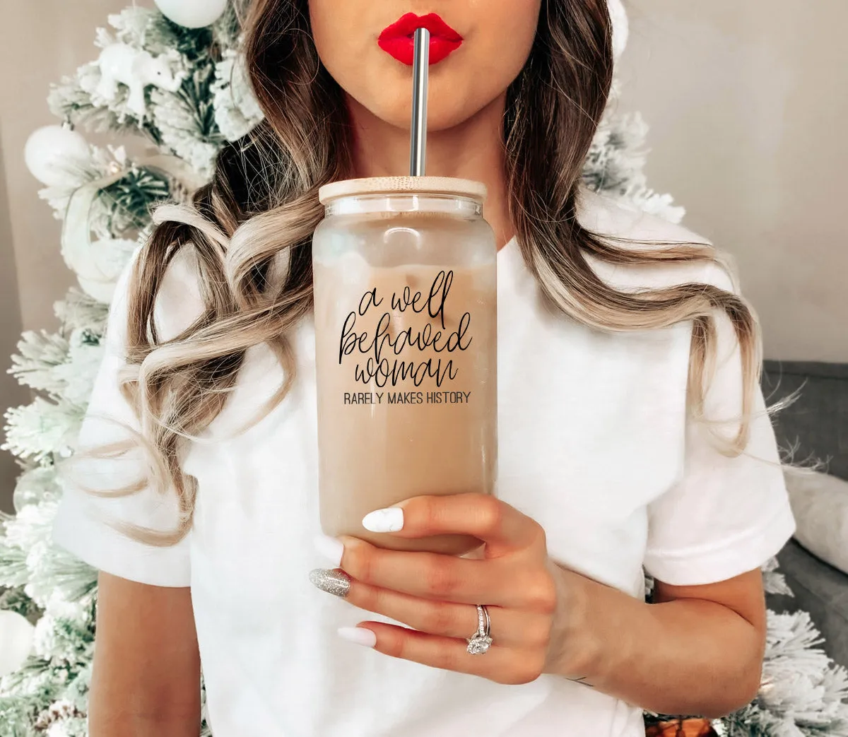 Well Behaved Woman Glass Tumbler