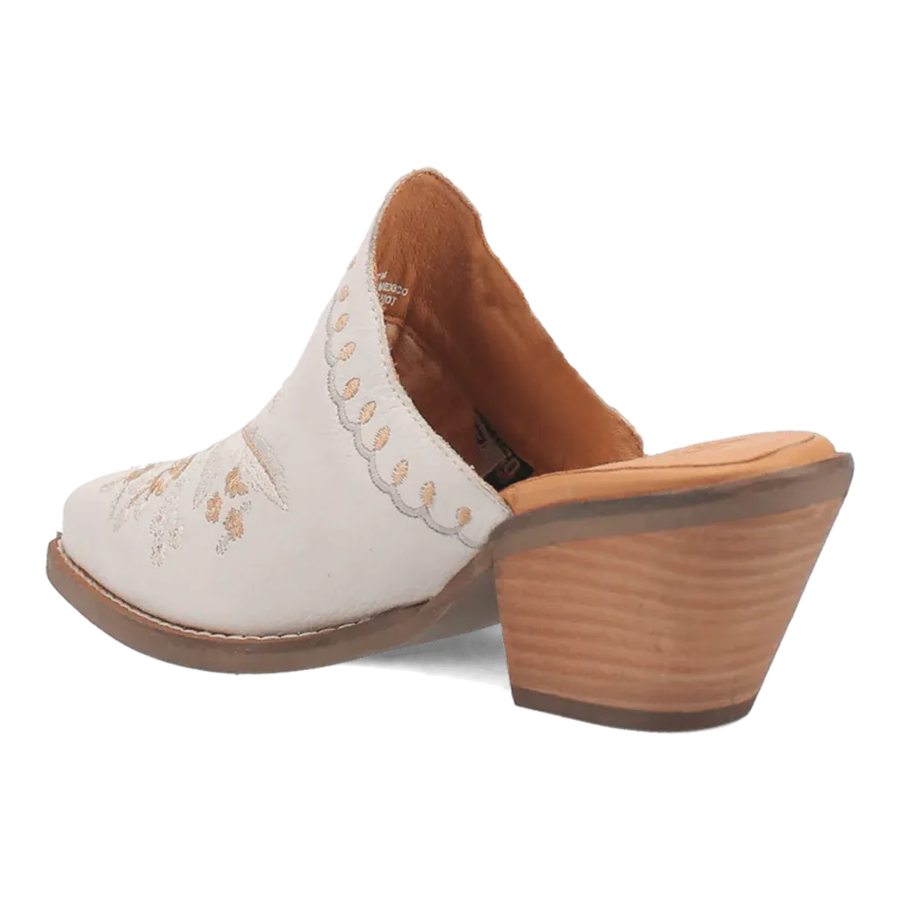 WILDFLOWER LAD MULE W/EMB WHITE