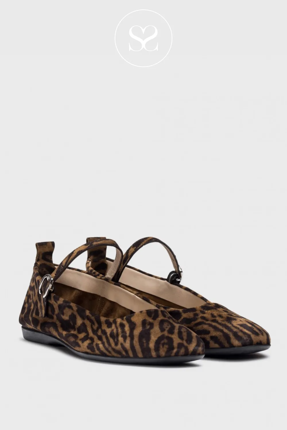 WONDERS A-86101 LEATHER LEOPARD MARY-JANE PUMPS